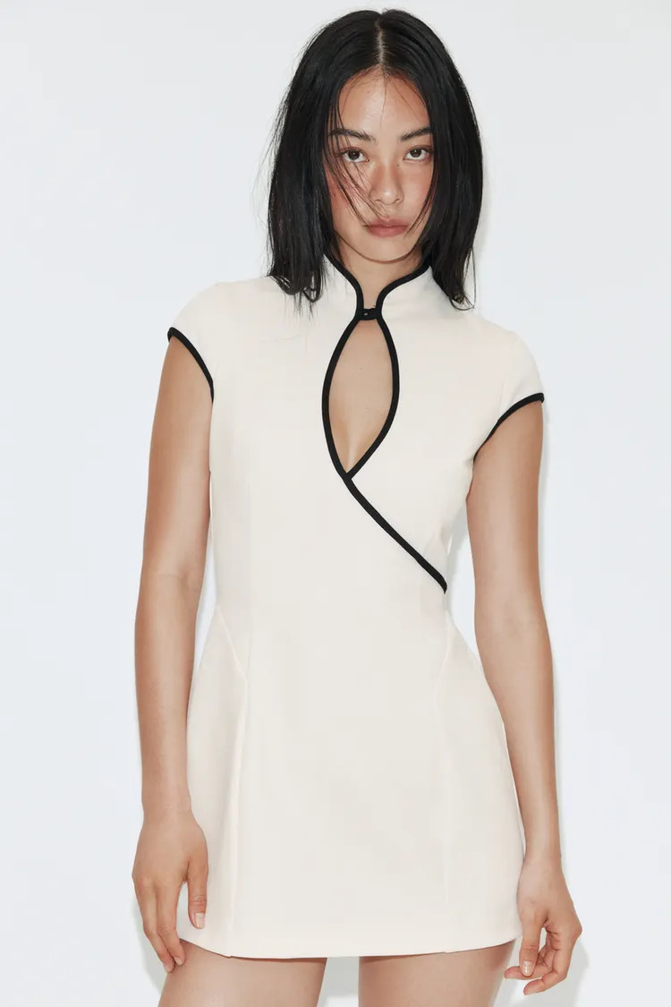 MINI DRESS WITH CONTRAST PIPING | Zara UK