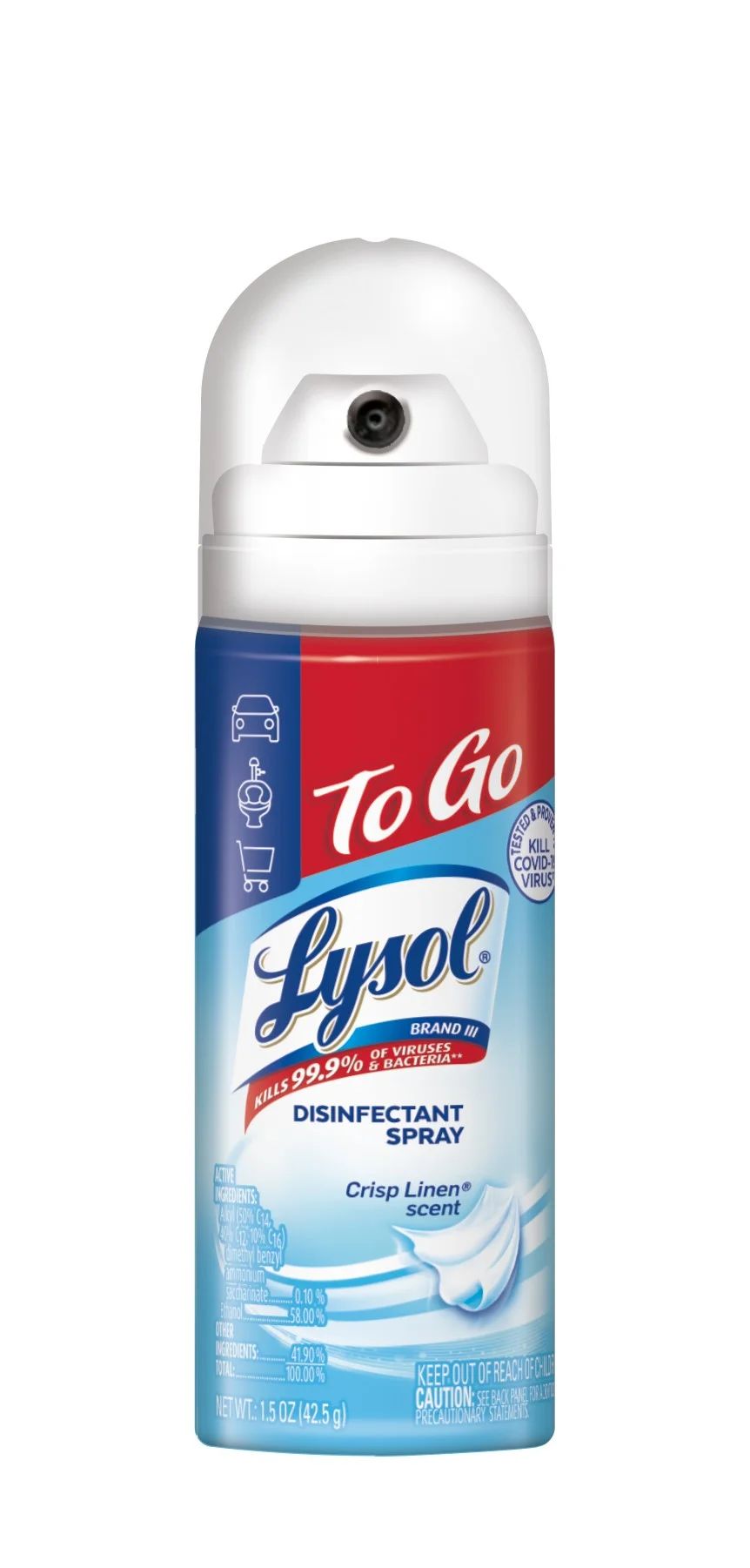 Lysol Crisp Linen Disinfectant Spray To Go 1.5oz | Walmart (US)