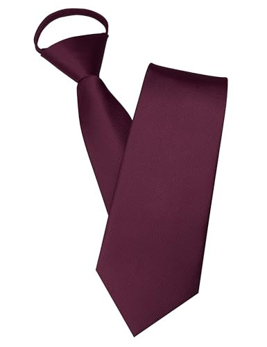 JEMYGINS Maroon Pre-tied Tie Adjustable Zipper Necktie for Business and Wedding (11) | Amazon (US)