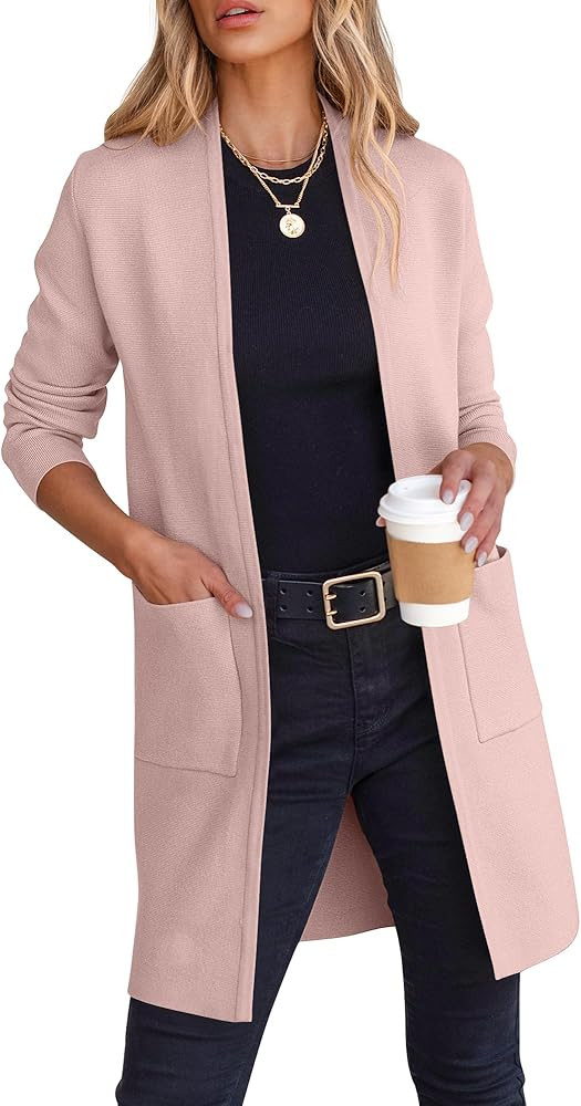 ANRABESS Cardigan Sweater for Women Casual 2025 Fall Fashion Coat Long Sleeve Open Front Knit Coa... | Amazon (US)