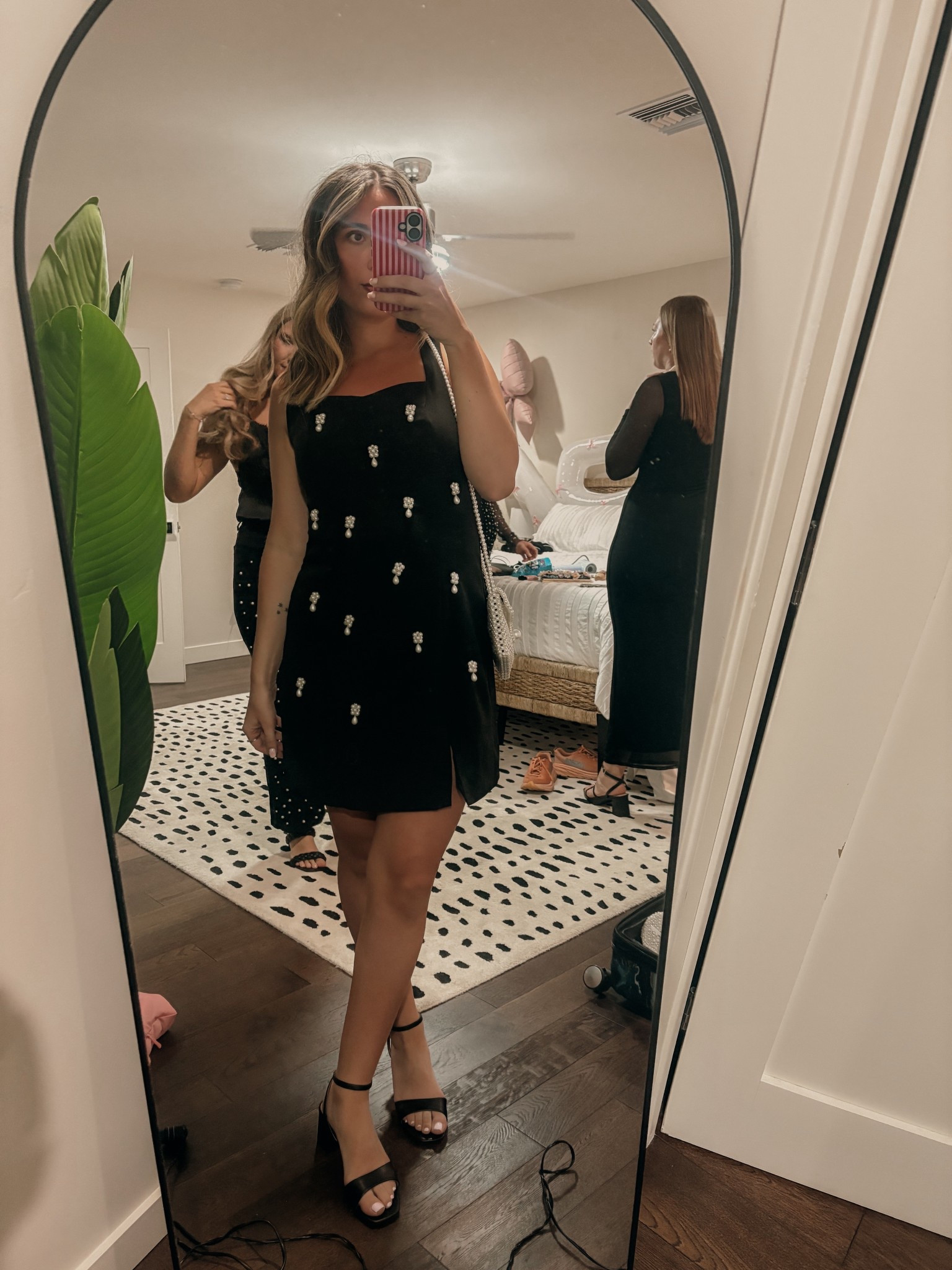 spring dresses | pearl dress | bachelorette | black strapped heels | pearl beaded bag

#LTKgrwm #LTKootd