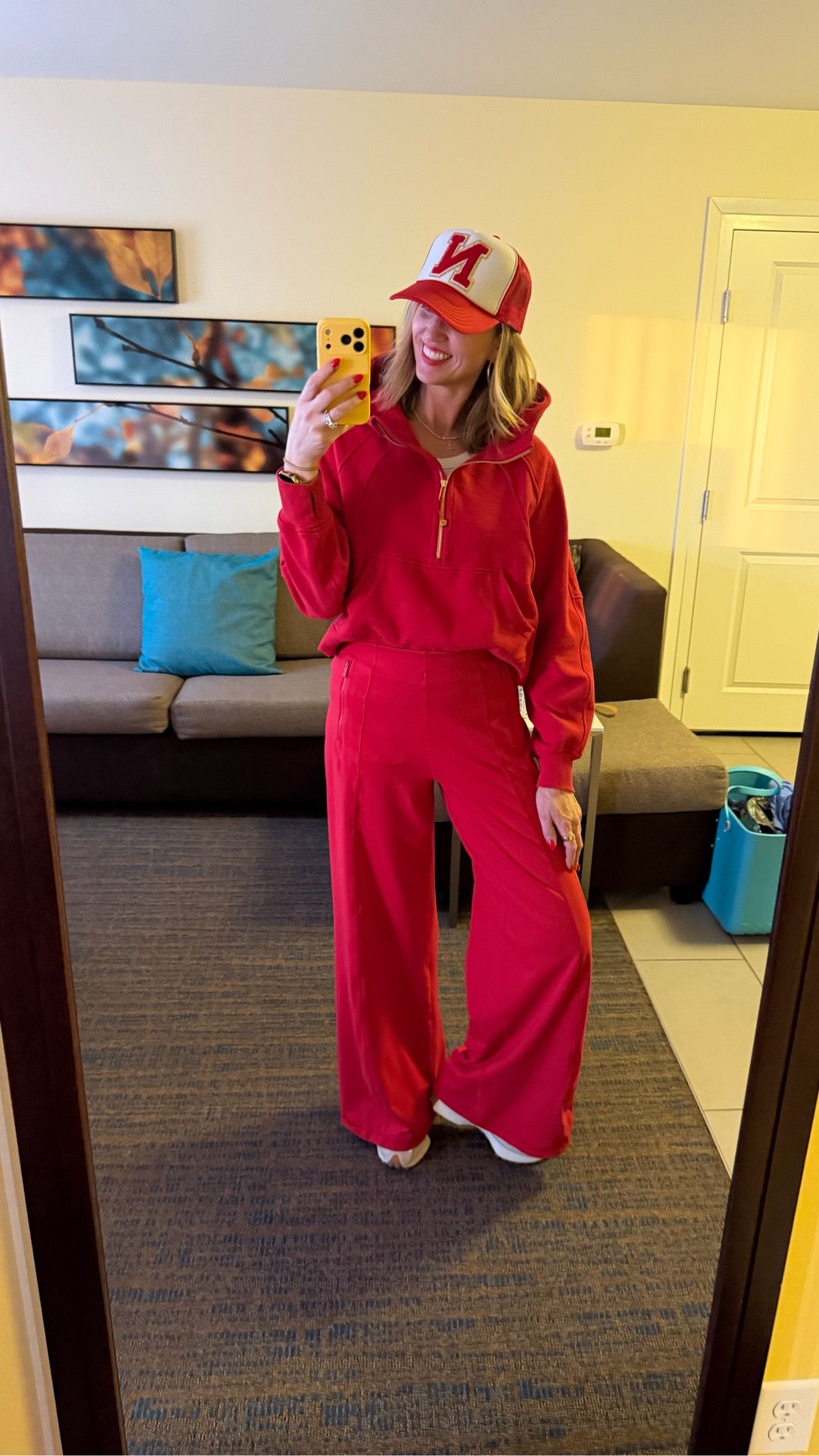 Love Oxford Red! It’s a perfect True Red. I got a medium in the pants, Inseam is 32” so they still work for me and a M/L in the scuba.

#LTKTall #LTKOver40 #LTKdayinmylife