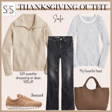 J crew soft quarter zip sweater to dress up or down with dark jeans and layered with striped shirt

#LTKsalealert #LTKHoliday #LTKU