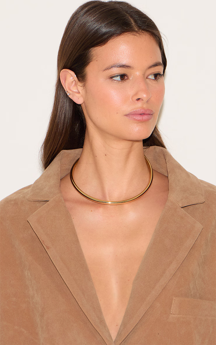 Gold Metal Bar Choker | Accessories | PrettyLittleThing UK