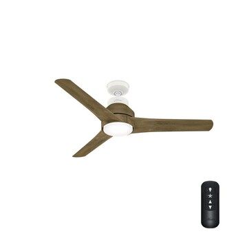 Hunter Lakemont 52-in Matte White LED Indoor/Outdoor Ceiling Fan with Light Kit (3-Blade) | Lowe's