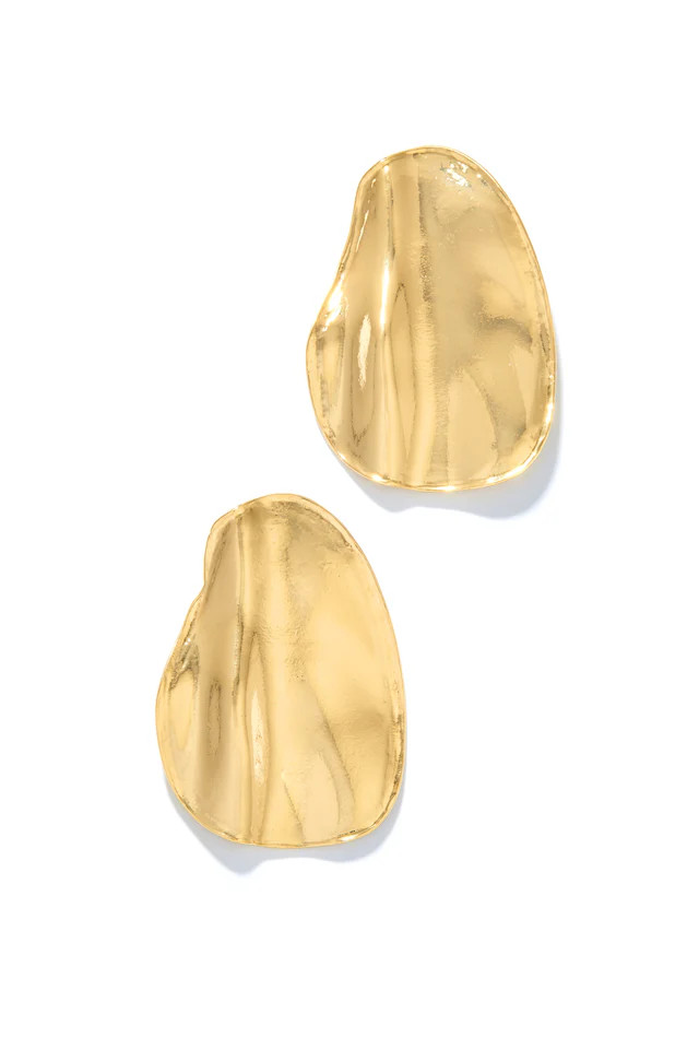 Miss Lola | Paulina Gold Large Statement Earring | MISS LOLA