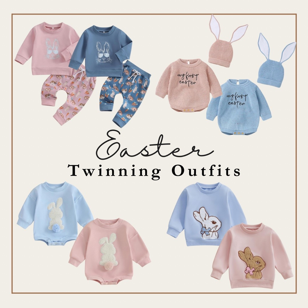 Twinning bunny outfits 🐰 🐰 

#LTKKids #LTKBaby #LTKFamily