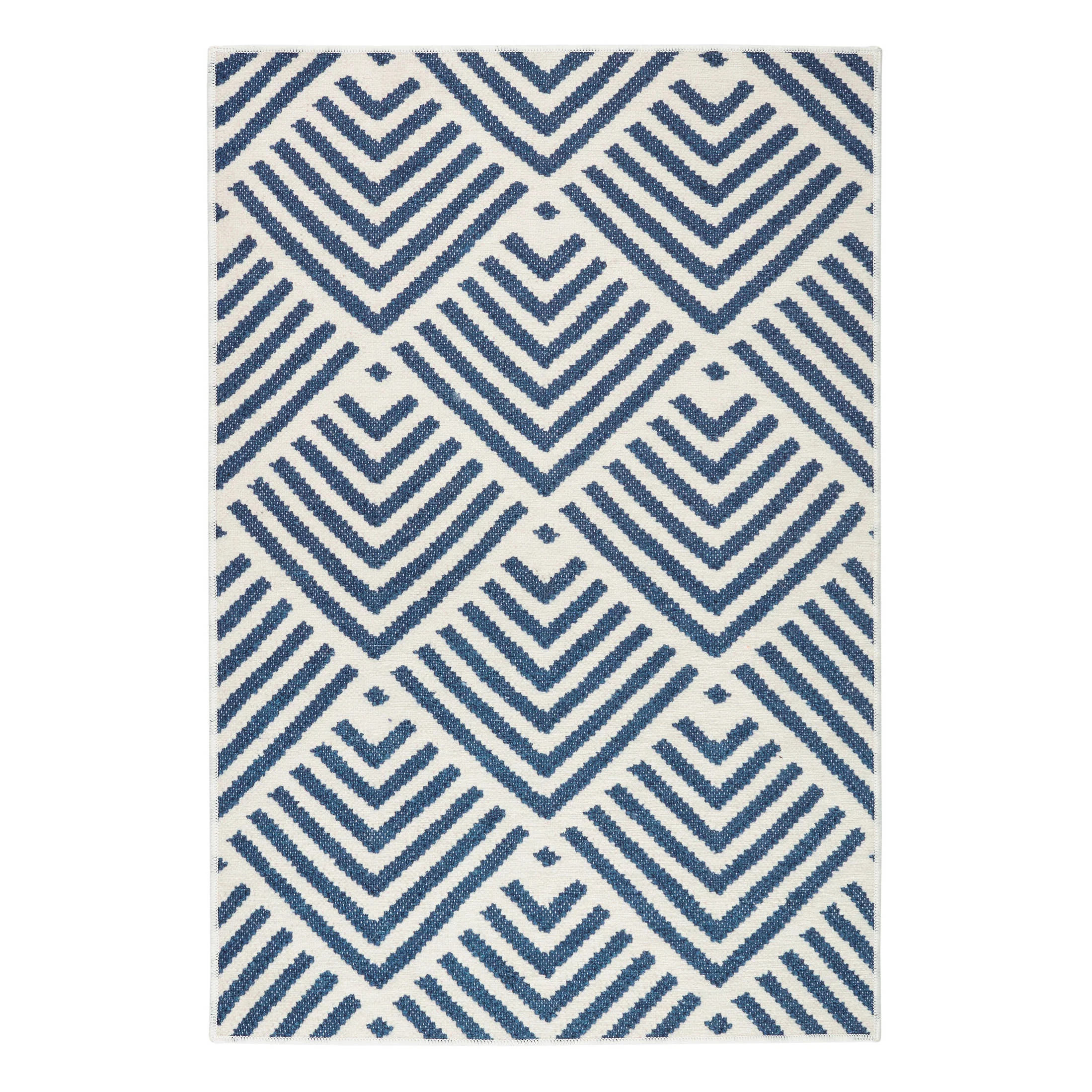 Cleo Navy Machine Washable Rug - 8x10 | Annie Selke