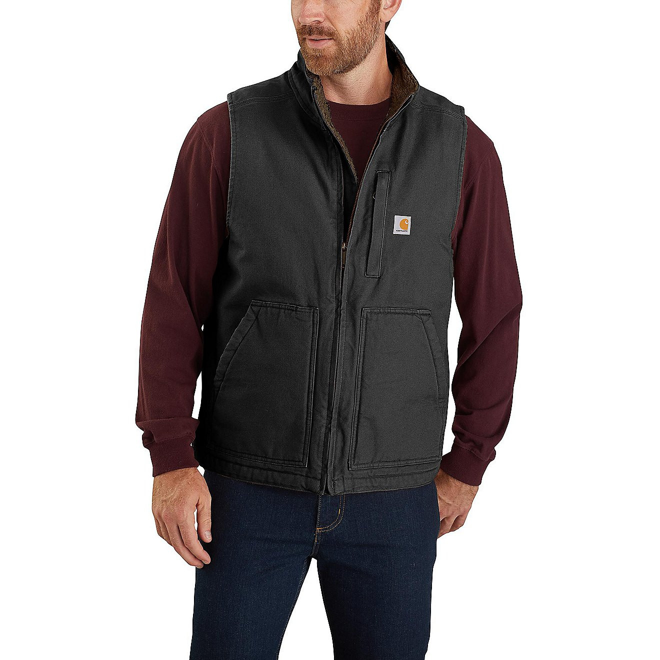 Carhartt Men's Sherpa Lined Mock Neck Vest | Academy | Academy Sports + Outdoors