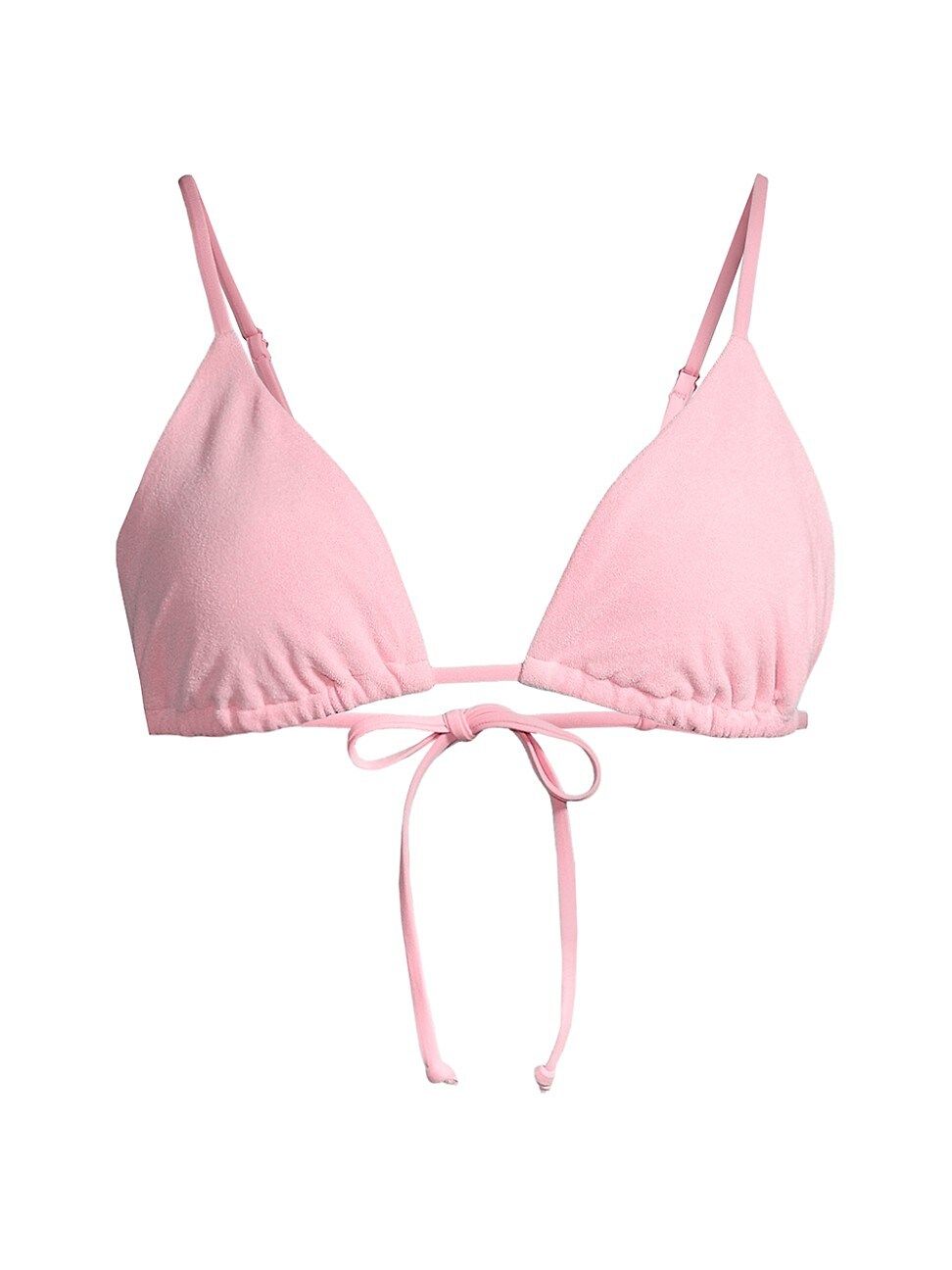 Women's Cooper Terrycloth Triangle Bikini Top - Baby Pink - Size Large - Baby Pink - Size Large | Saks Fifth Avenue
