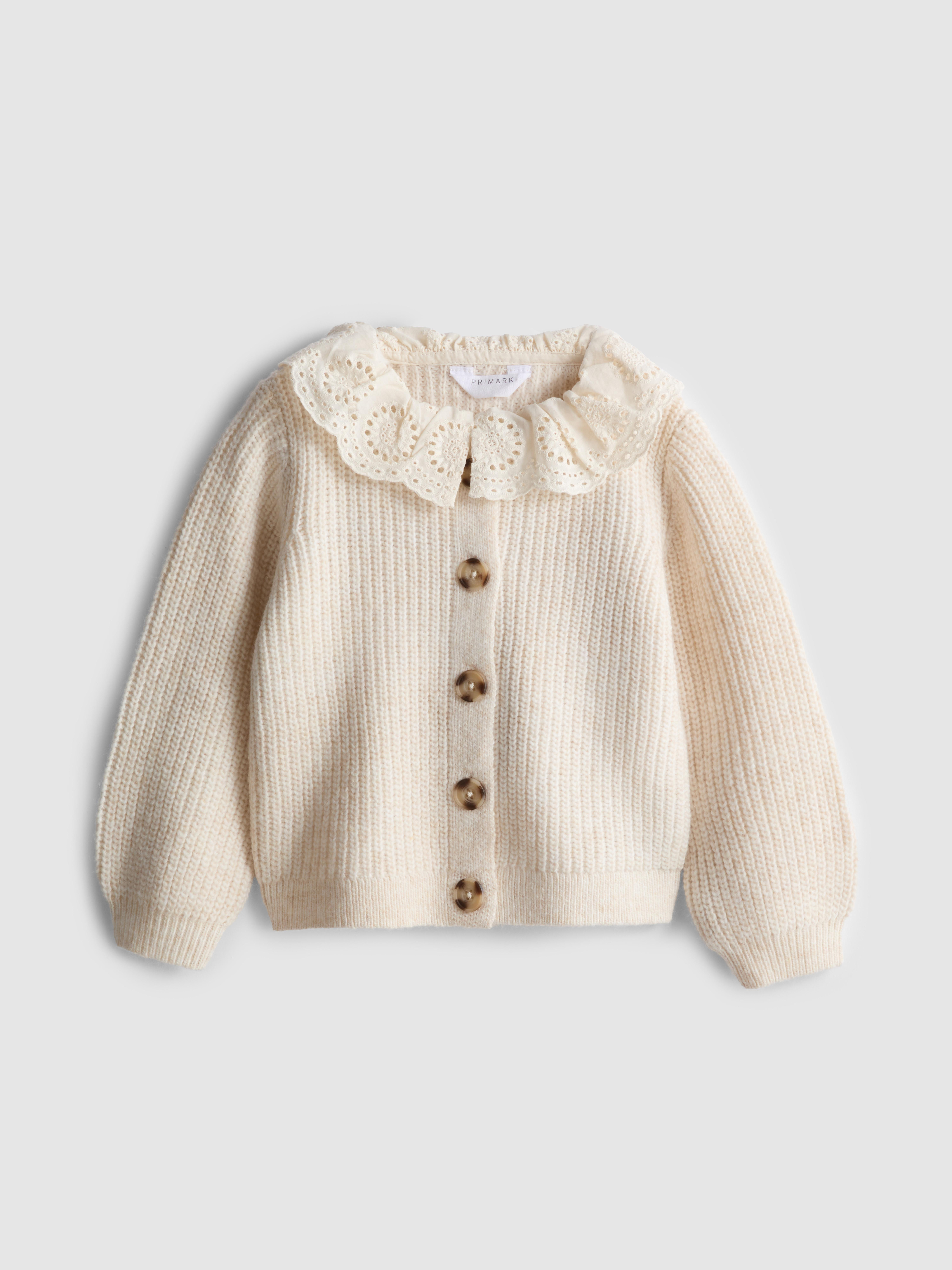 1-9yrs | Broderie Anglaise Collared Cardigan | Primark UK