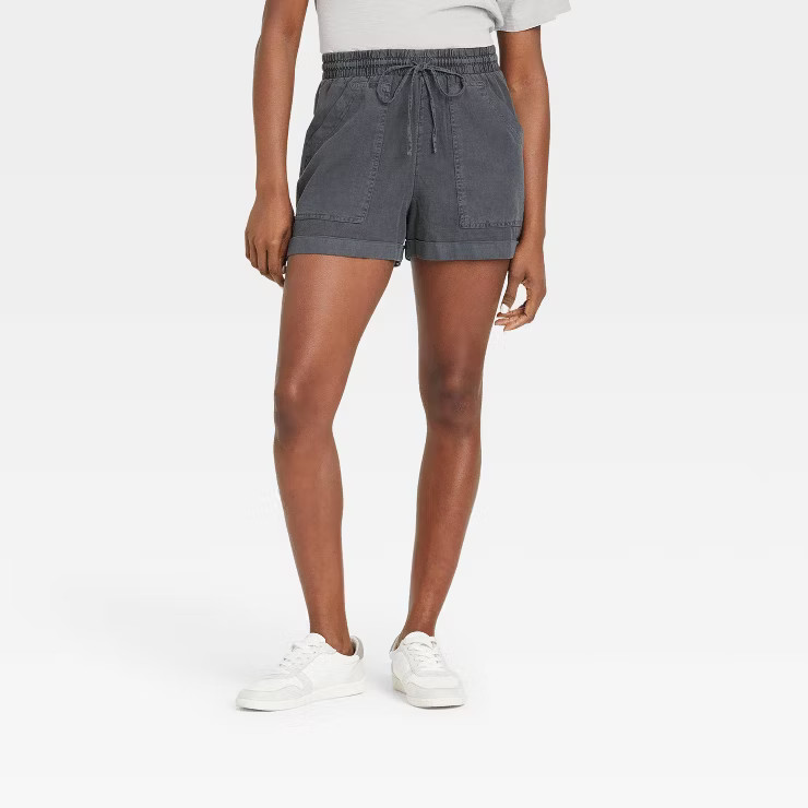 Women's Mid-Rise Tie Waist Utility Shorts - Universal Thread™ | Target