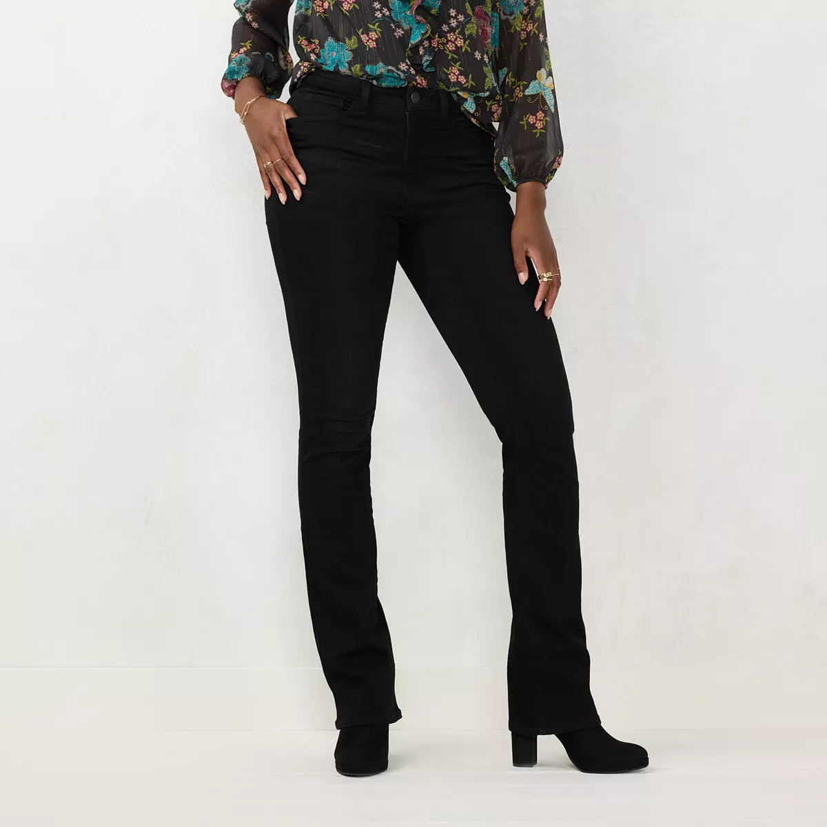 Women's LC Lauren Conrad Curvy High-Rise Barely Bootcut Jeans | Kohl's