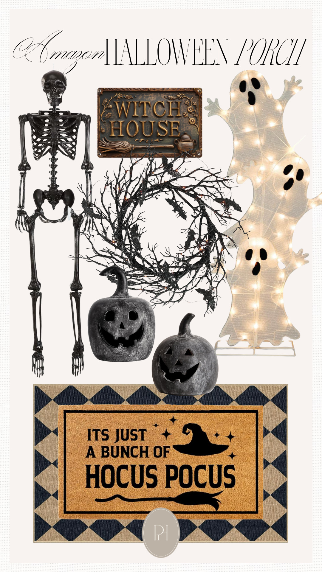 Sharing some of my favorite finds for the Halloween front porch!

Halloween home, Halloween decor, spooky season, spooky decor, fall front porch, checkered rug, outdoor rug, welcome mat, Halloween porch mat, entryway mat, black skeleton, hanging skeleton, witch house plaque, ghost decor, outdoor Halloween decor, Halloween wreath, spooky wreath, black jack-o'-lanterns. black pumpkins, light up ghosts 

 #LTKSeasonal #LTKHome