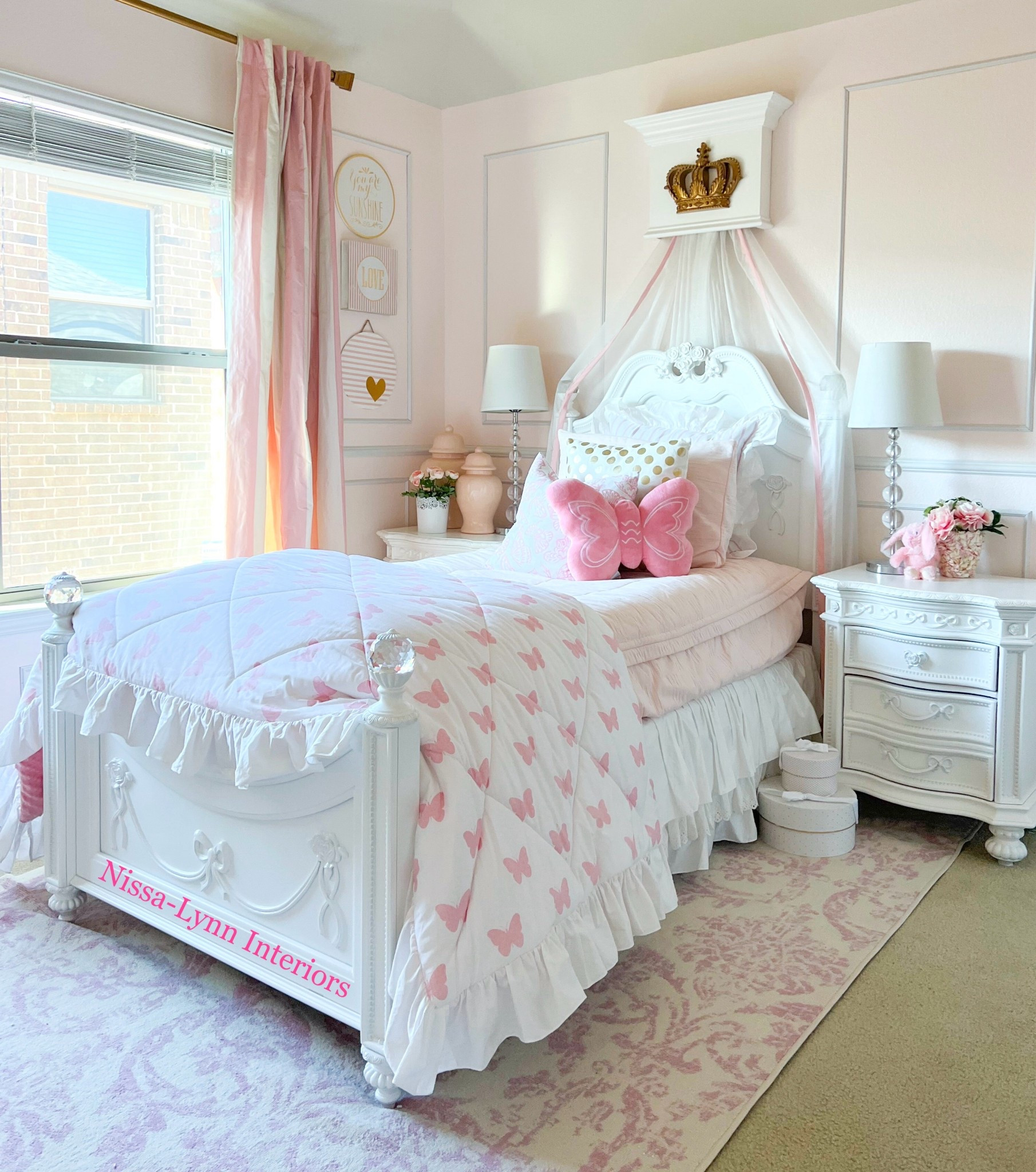 Sharing a peek into my little princess’s room today... 💕 Soft pinks, sweet butterflies, and a whole lot of love tucked into every detail. I hope she always feels the magic, safety, and joy that lives within these walls.

For exact bedding in post shop with this link:  https://lddy.no/1ldnc
and use code NISSALYNN for 15% off Beddy’s bedding! 

#LTKFamily #LTKHome #LTKKids