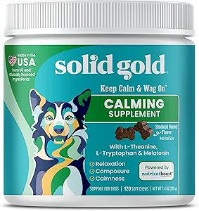 Solid Gold Calming Chews for Dogs - Soothing Snacks for Stress & Dog Anxiety Relief w/Melatonin &... | Amazon (US)