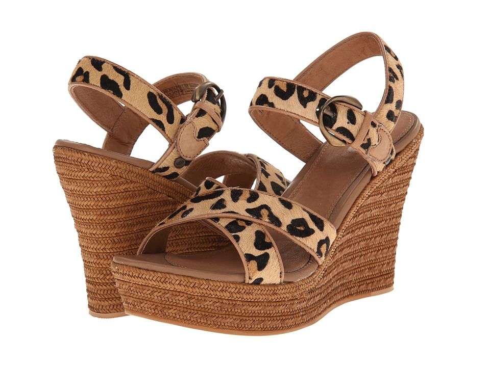 UGG - Jazmine Calf Hair Leopard (Chestnut Leopard Calf Hair) Women's Wedge Shoes | 6pm