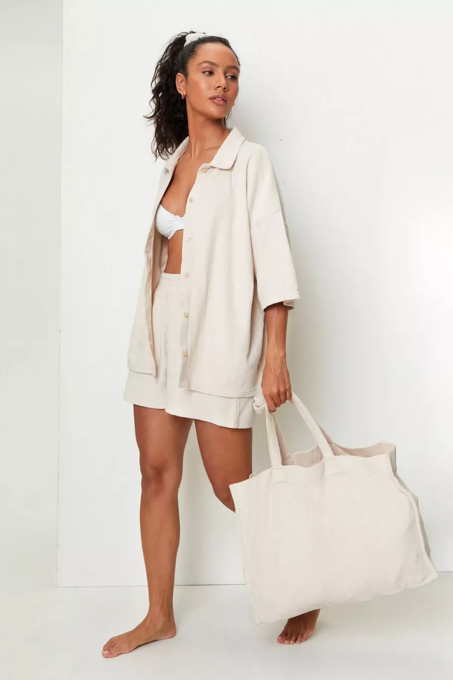 Towelling Shirt and Shorts 4 Piece Cover Up Set | Nasty Gal (US)
