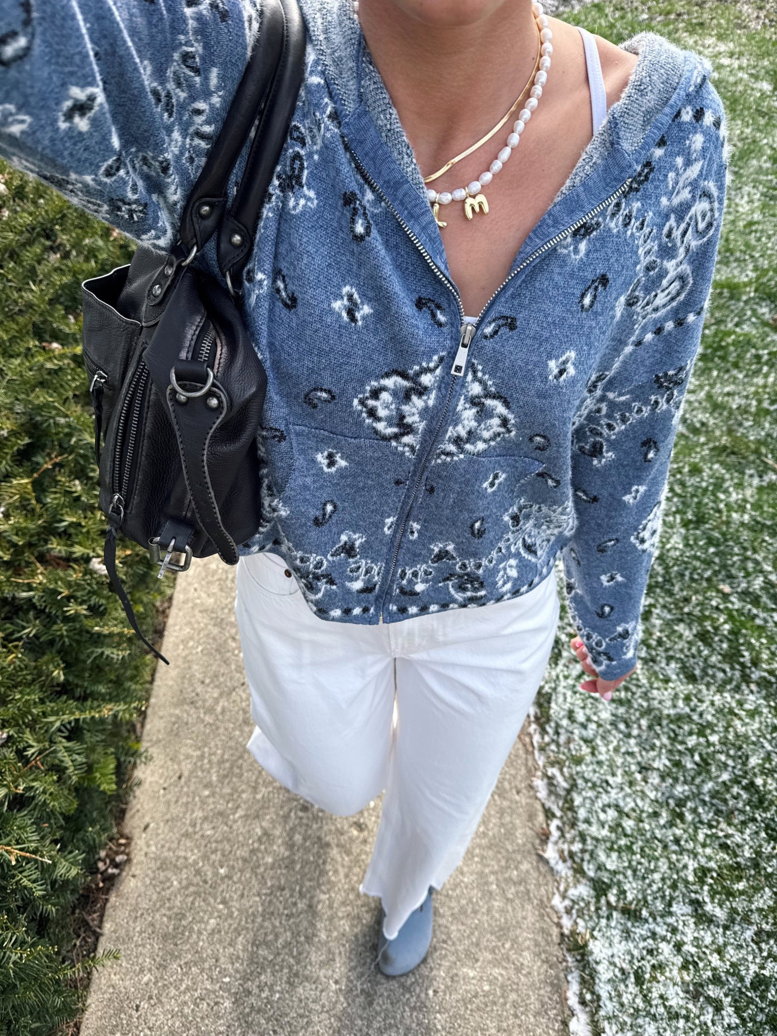 Spring outfit idea 🫐🤍 sweater launches at my store (Waterlilyclothing.com) this Sunday at 3pm ET!

#LTKootd