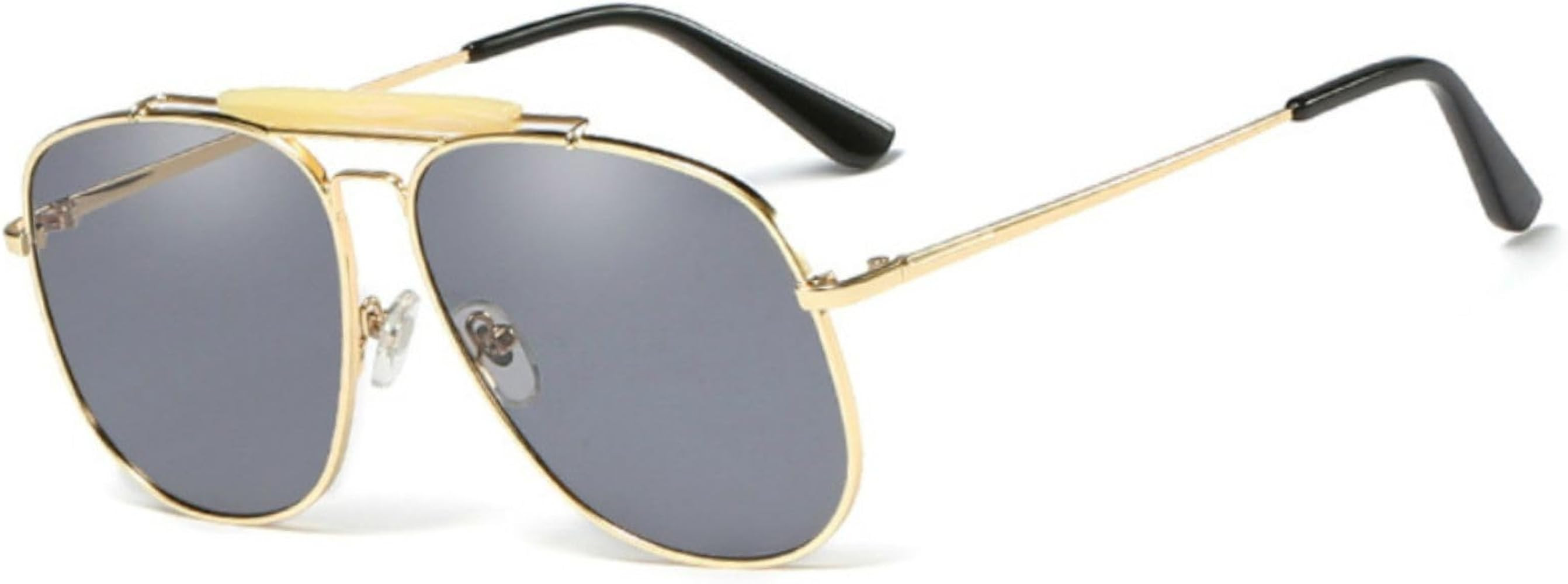 Freckles Mark Unique Retro Sunglasses for Womens Mens Double Bridge Aviator Sunglasses | Amazon (US)