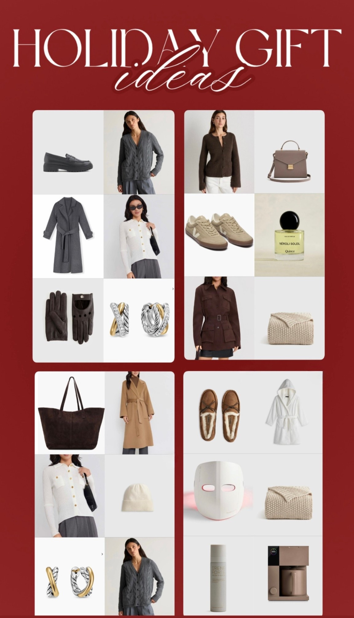 Holiday gift ideas for her ✨
If you’re shopping for your girlfriend, wife, sister, best friend… or even yourself 🤍 this curated gift guide is full of timeless pieces she’ll actually wear and love.
From cozy elevated clothing to chic jewelry, handbags, and everyday luxe essentials, these are all tried-and-true favorites that make perfect Christmas gifts 🎁
Save this post now and come back to it when you’re ready to shop.
Tap to shop all my holiday picks for women and get those gifts checked off your list early ✨

• Save for later 🎄
• Tap each product to shop
• Comment “gift” if you need ideas
• Share with someone who’s shopping for her
• Follow me on LTK for daily holiday finds

holiday gift ideas for her. christmas gifts for women. gift guide for women. gifts for girlfriend. gifts for wife. womens holiday outfits. womens fashion gifts. jewelry gift ideas. handbags for women. cozy winter outfits. stylish christmas gifts. luxury gifts on a budget. winter fashion essentials. holiday shopping guide

#LTKHoliday
#LTKGiftGuide
#LTKFinds
#LTKChristmas
#GiftsForHer
#WomensGiftIdeas
#HolidayShopping
#ChristmasGifts
#LTKUnder100
#FashionGiftIdeas 

#LTKGiftGuide #LTKootd #LTKHoliday
