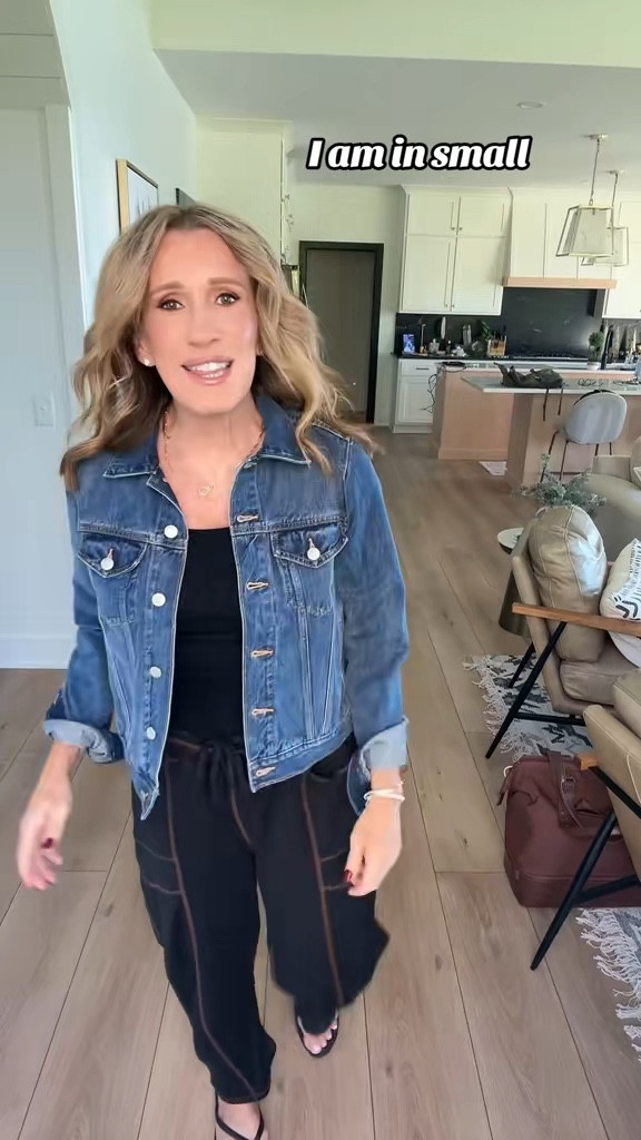 Love this cute comfy lounge pants.  They make the perfect travel outfit.  I am in a small.  This classic denim jacket from the Gap is on sale today!

#LTKTravel #LTKOver40 #LTKFindsUnder50