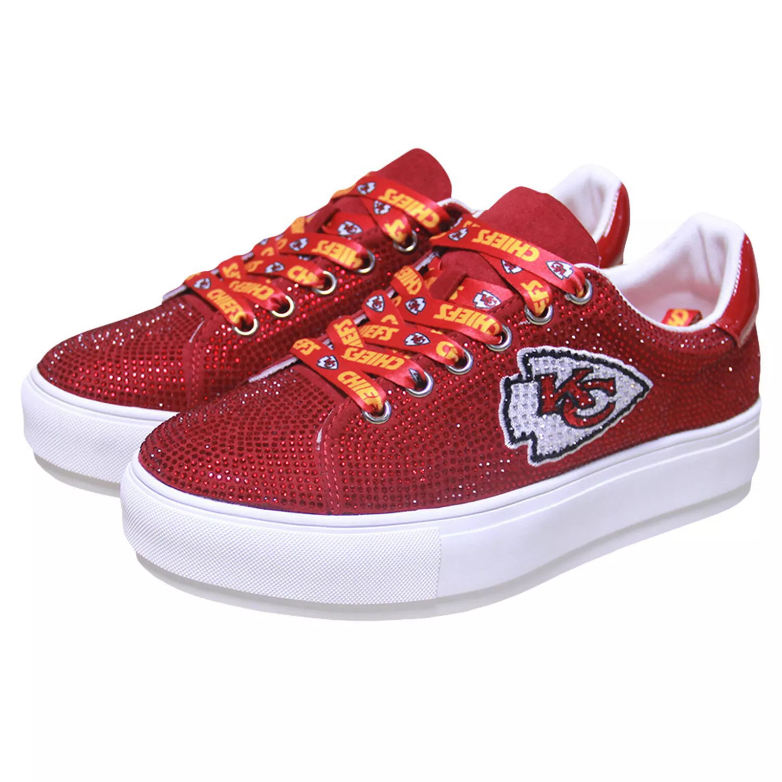 Women's Cuce Red Kansas City Chiefs Team Color Crystal Sneakers, Size: 7 | Kohl's