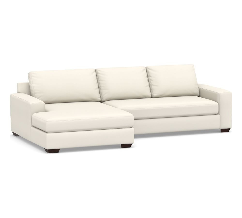 Big Sur Square Arm Upholstered Sofa Double Wide Chaise Sectional | Pottery Barn (US)