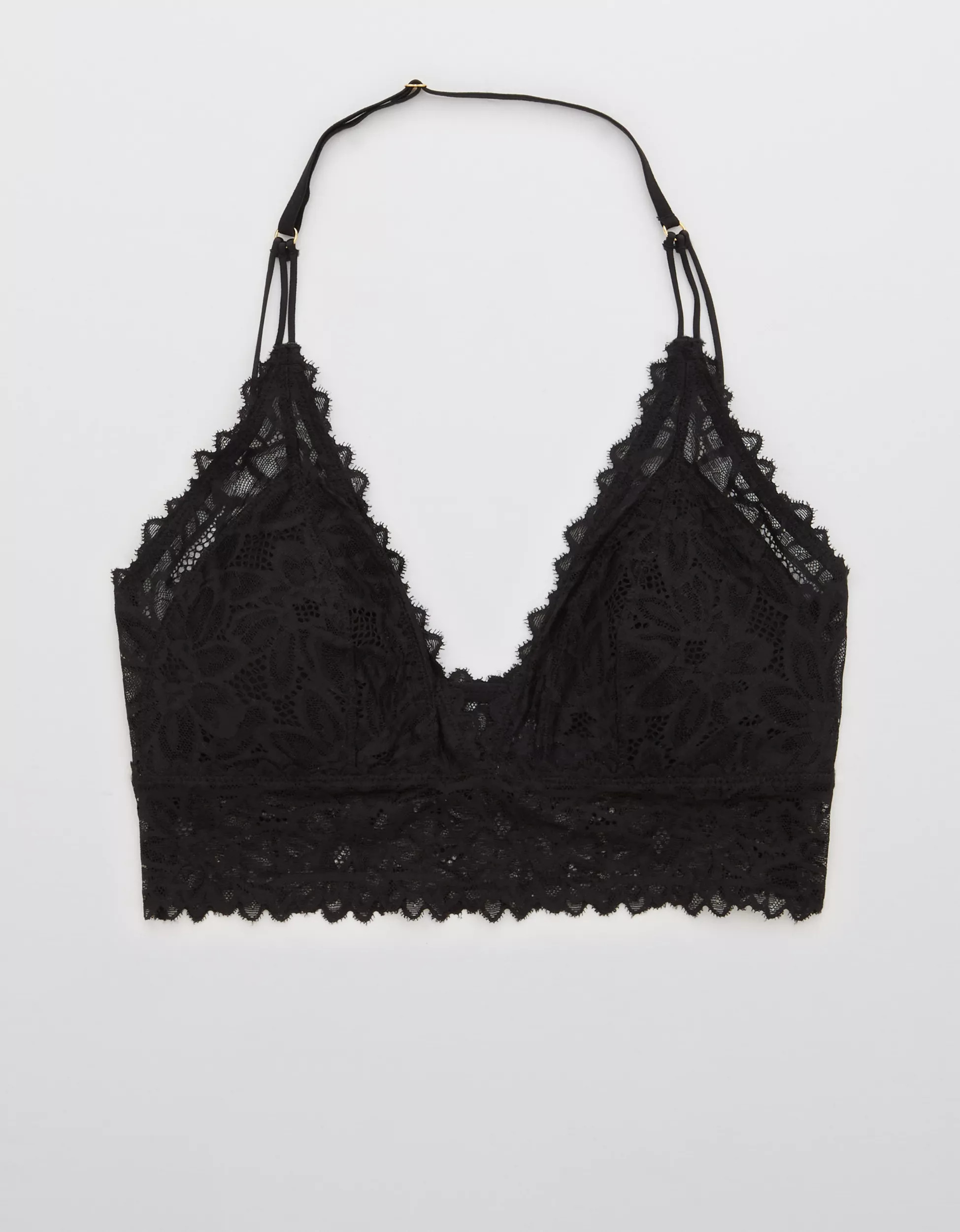 Aerie Sunkissed Lace Padded Halter Bralette | American Eagle Outfitters (US & CA)