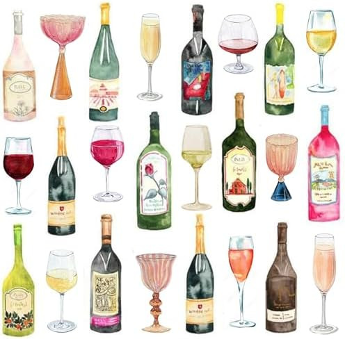 Stxy's wine cocktail napkins 50ct (Non-Toxic Ink) Bottle Rosé Martini Champagne Paper Napkins Ba... | Amazon (US)