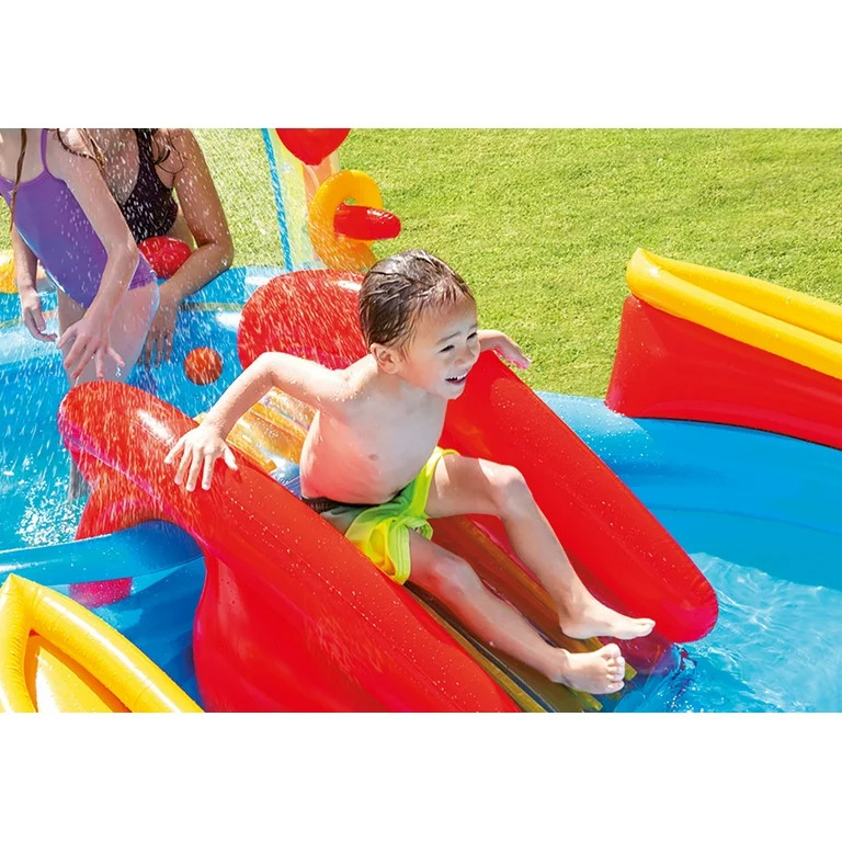 Intex Rainbow Ring Inflatable Play Center with Slide and Games for Kids | Walmart (US)
