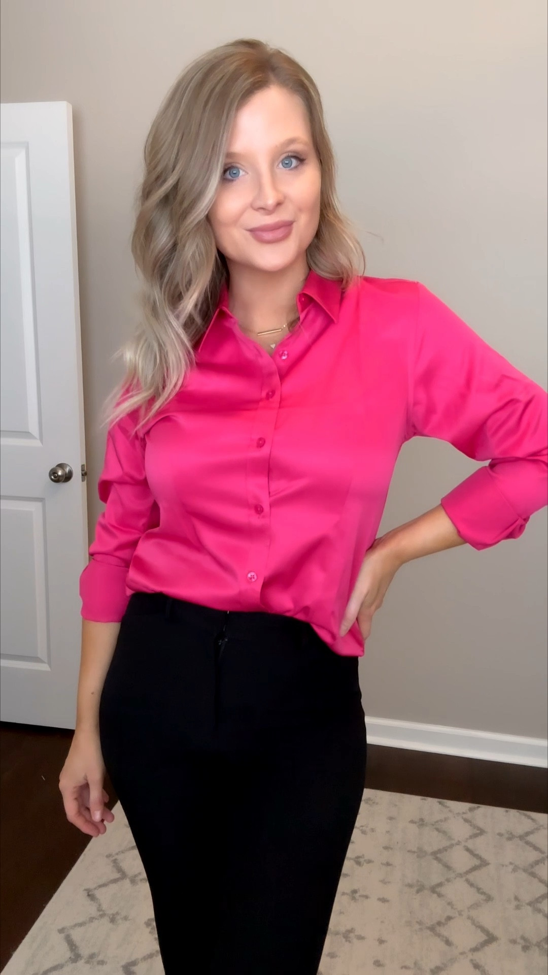 Hot pink or light pink for the office? 💗 Both of these Amazon button down shirts are perfect Amazon workwear finds if you want a polished office outfit that still feels a little sexy and feminine. I love pairing these Amazon office tops with black trousers for an easy business casual outfit that works for the office, meetings, or a work dinner.

If you’re looking for Amazon workwear basics, Amazon office outfits, Amazon business casual clothes, or affordable Amazon work shirts, these are such good staples.

Hot pink or light pink… which would you wear to work?

#LTKootd #LTKWorkwear #LTKgrwm