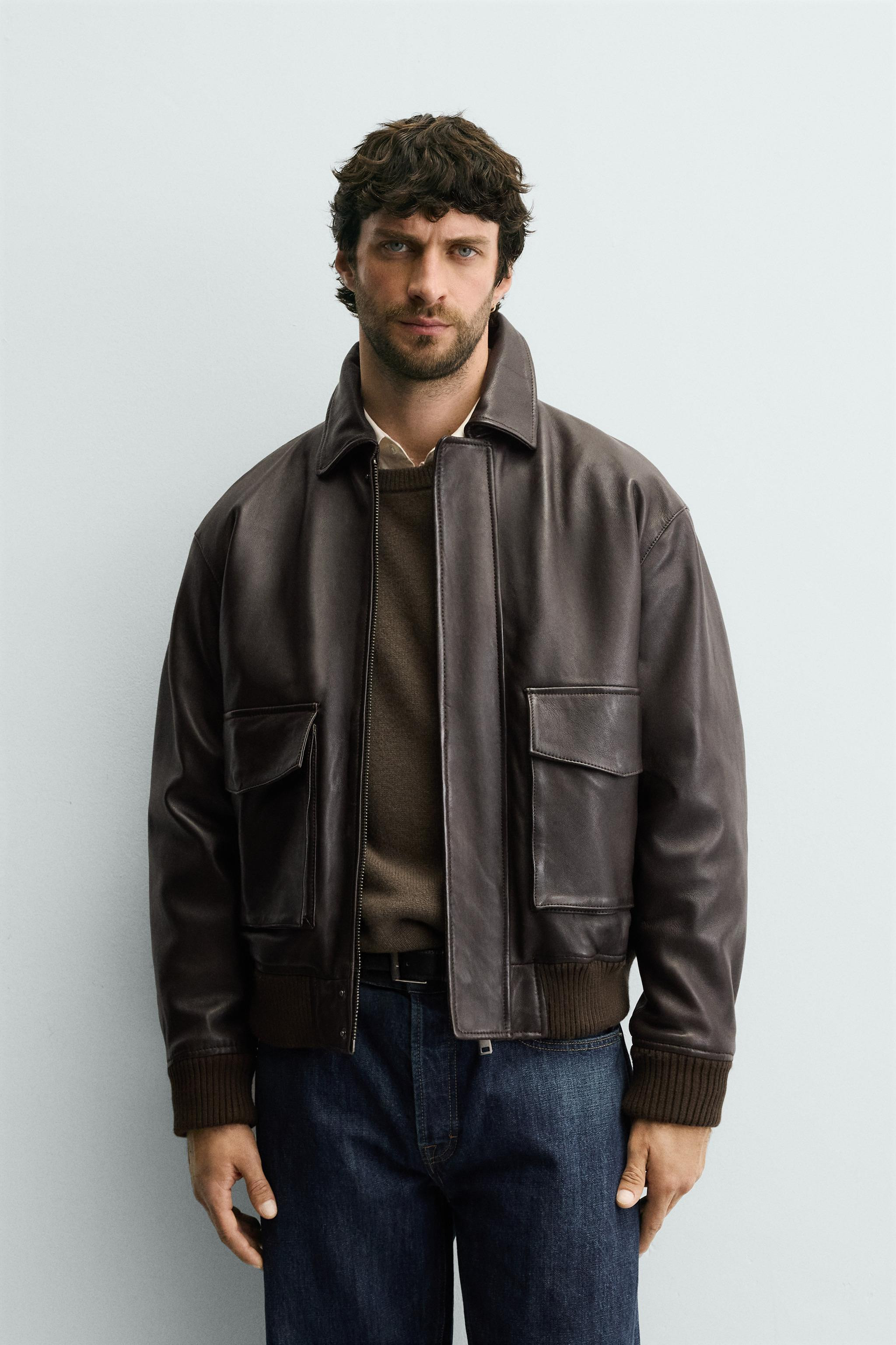 JACKE AUS LEDER MIT TASCHEN | Zara DE