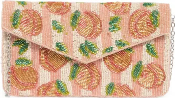 Beaded Stripe Peach Flap Clutch | Nordstrom Rack