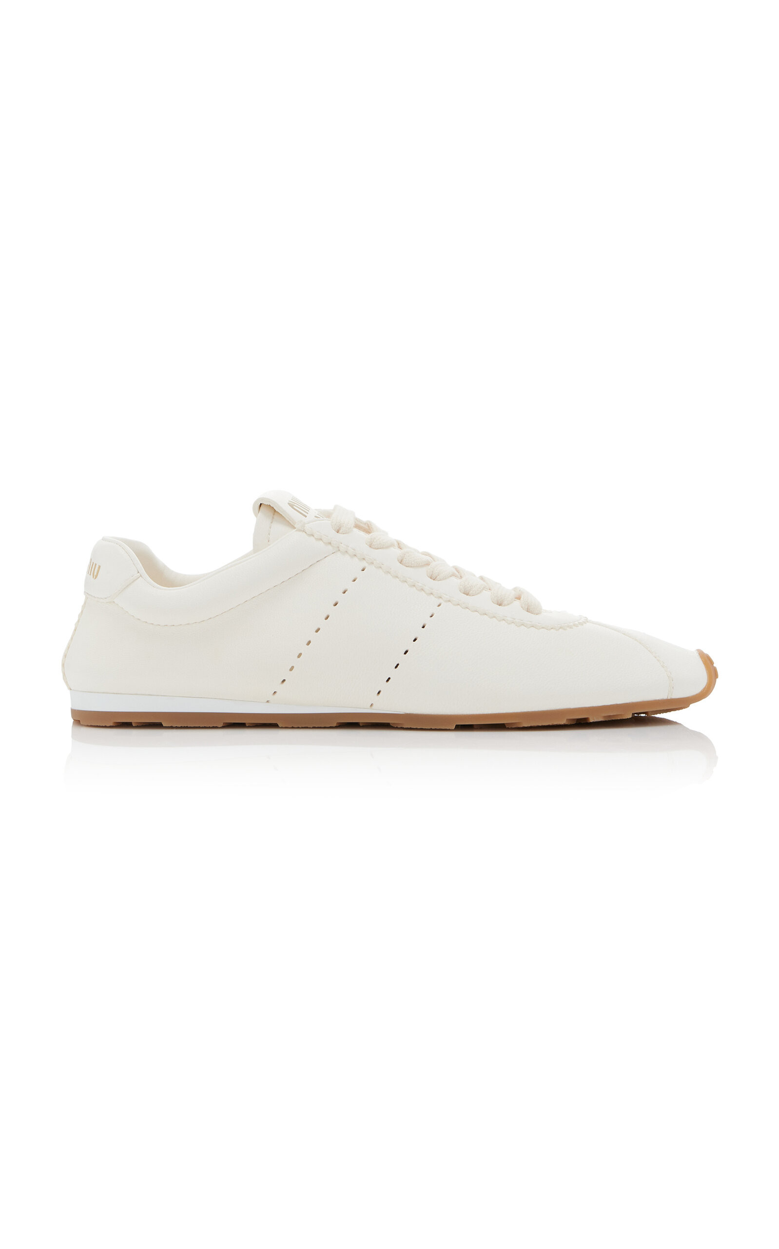Miu Miu - Leather Sneakers - White - IT 37.5 - Moda Operandi | Moda Operandi (Global)
