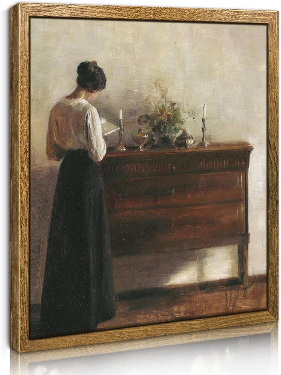 TOARTi Vintage Framed Canvas Wall Art,12x16in Woman Reading Portrait Wall Decor, Interior with th... | Amazon (UK)