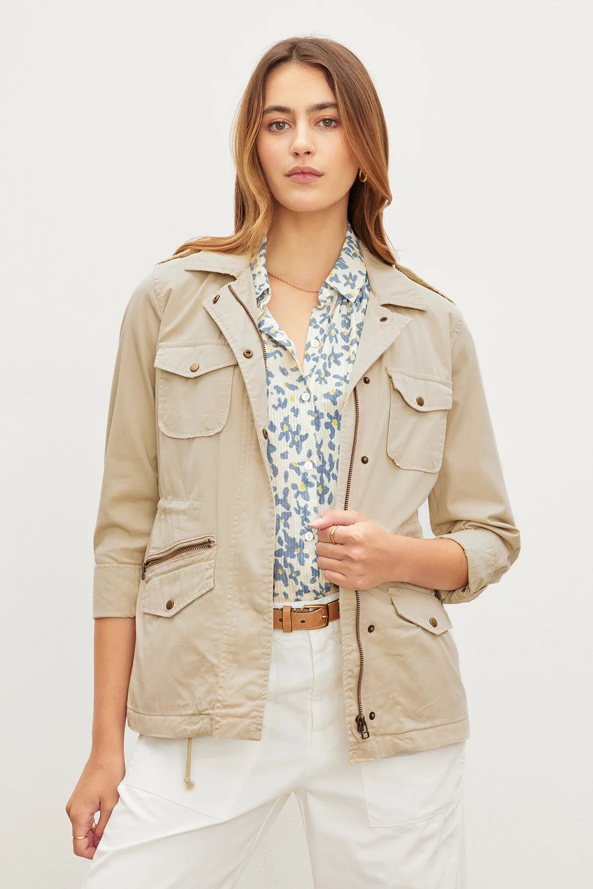 RUBY LIGHT-WEIGHT COTTON TWILL ARMY JACKET | Velvet by Graham & Spencer