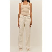 Ecru High Waist Straight Leg Jeans | PrettyLittleThing UK