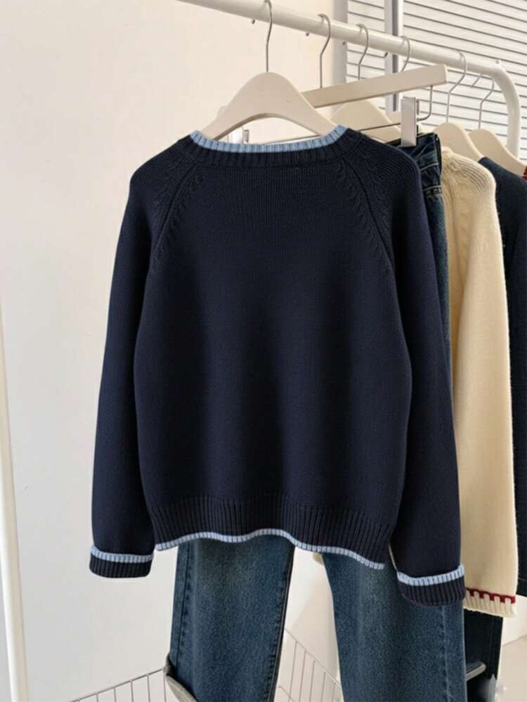 $16.48 $28.89 -43% Pay now, in 4 payments of $4.12, or pay over time with monthly financing.  Extra Savings $2.91 Off  Save $0.82 off this item after joining. Women's Stylish Elegant Contrast Trim Pullover Sweater, Suitable For Daily Wear, Outdoor Leisure And Travel In Autumn/Winter Season (Excluding Accessories, Top Only) 4.70 (100+) Color: Royal Blue          Size US 2 (XS) 4 (S) 6 (M) 8/10 (L) 12 (XL) Check My Size Size Guide True to Size Not your size? Tell me your size  | SHEIN