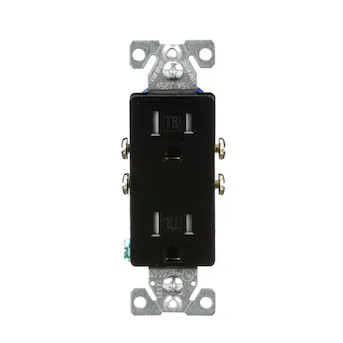 Eaton 15 -Amp 125-volt Tamper Resistant Residential/Commercial Decorator Outlet Receptacles , Bla... | Lowe's