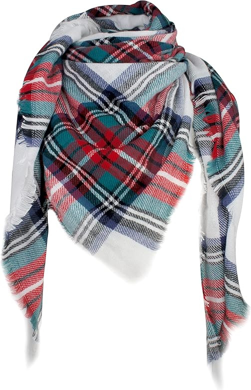 Women's Fall Winter Scarf Classic Tassel Plaid Tartan Scarf Warm Soft Chunky Large Blanket Wrap S... | Amazon (US)