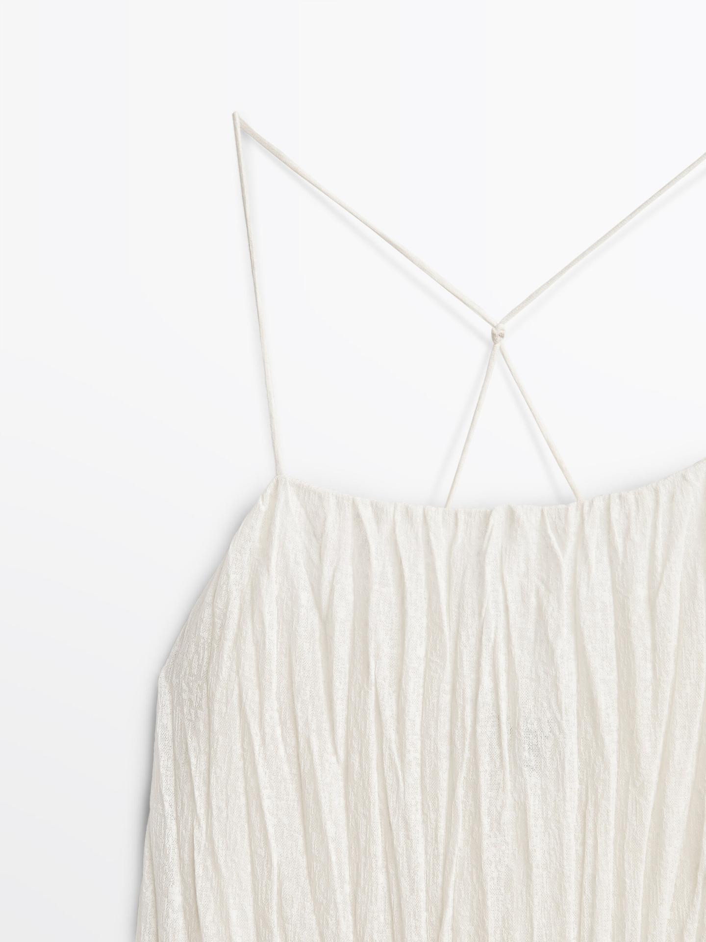 Long pleated dress | Massimo Dutti US