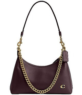 COACH Juliet Leather Chain Shoulder Bag 25 - Black Currant | Dillard's