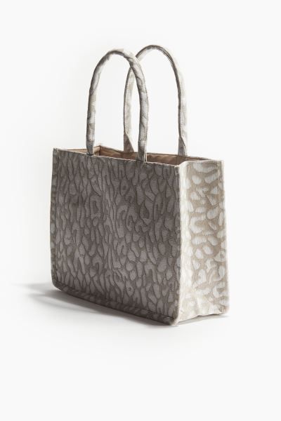 Jacquard-weave Shopper - Beige/leopard print - Ladies | H&M US | H&M (US + CA)