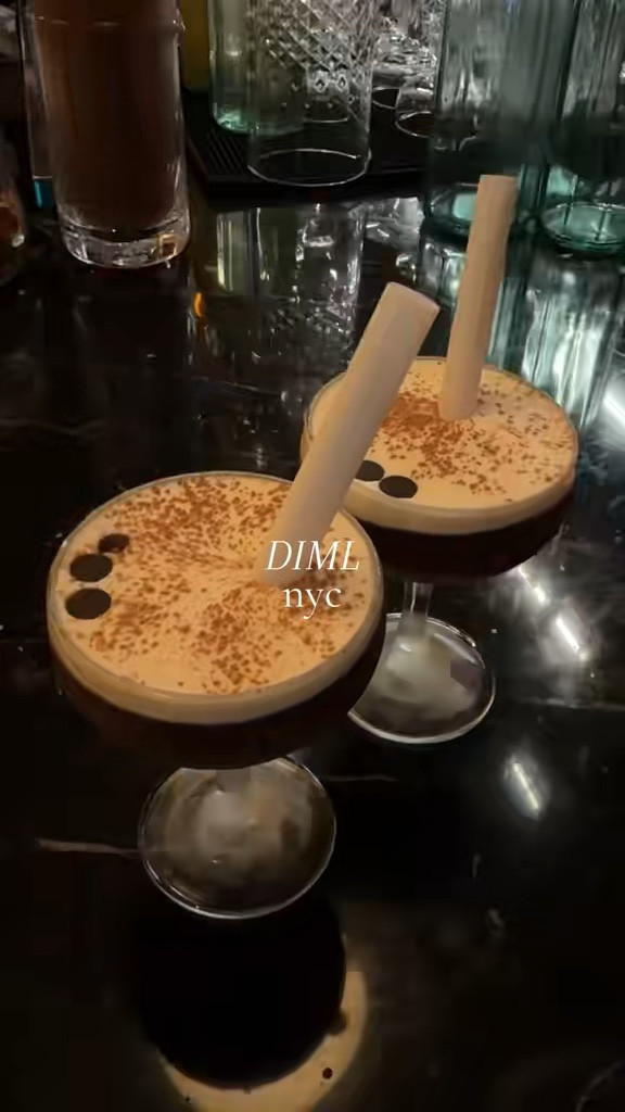 Frozen espresso martinis from Canto and dinner at American Bar 🖤 the best Friday #nyc #goingout