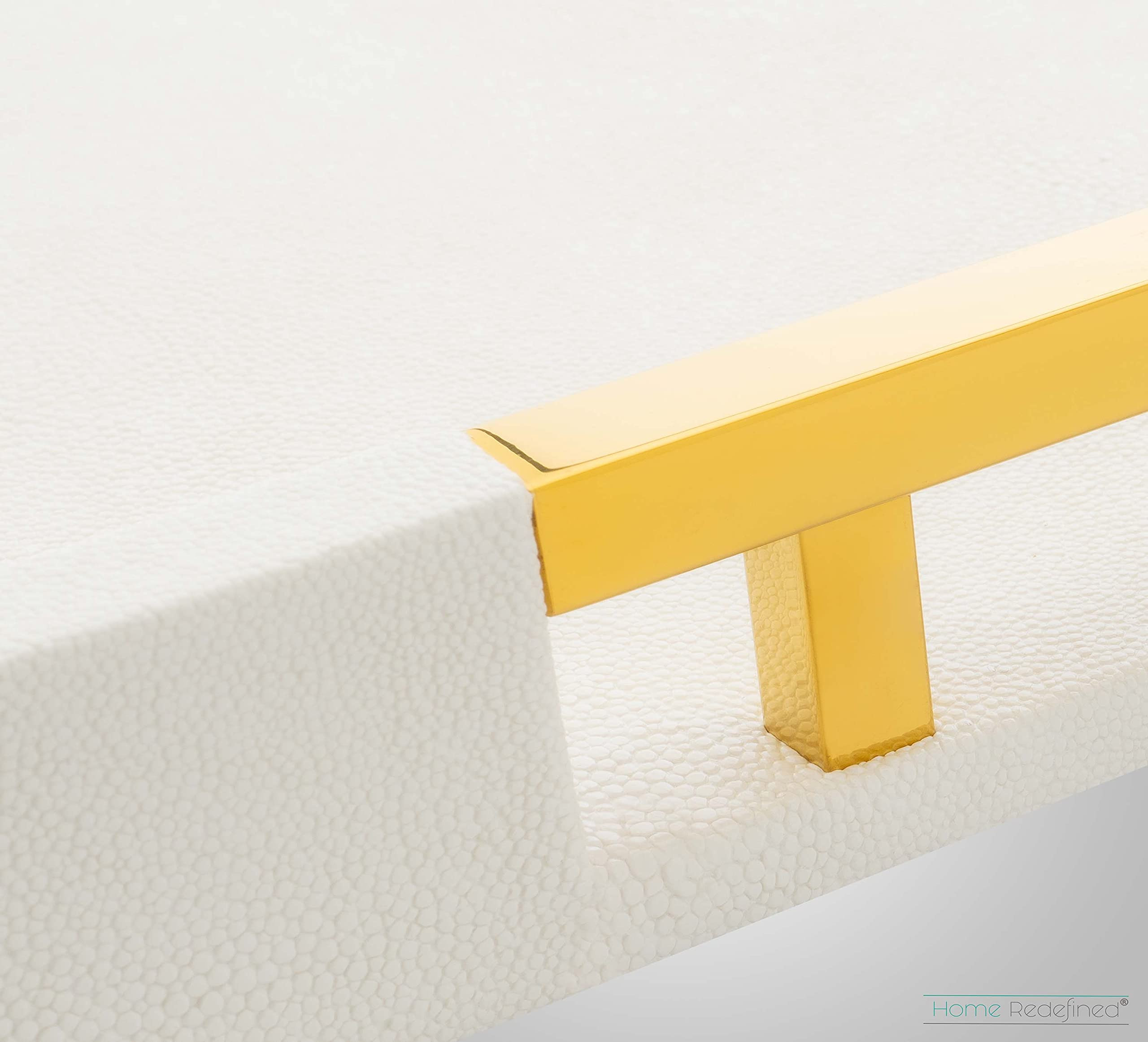 Modern Elegant 18"x12" Rectangle White Glossy Shagreen Decorative Serving Tray with Gold Polished... | Amazon (US)