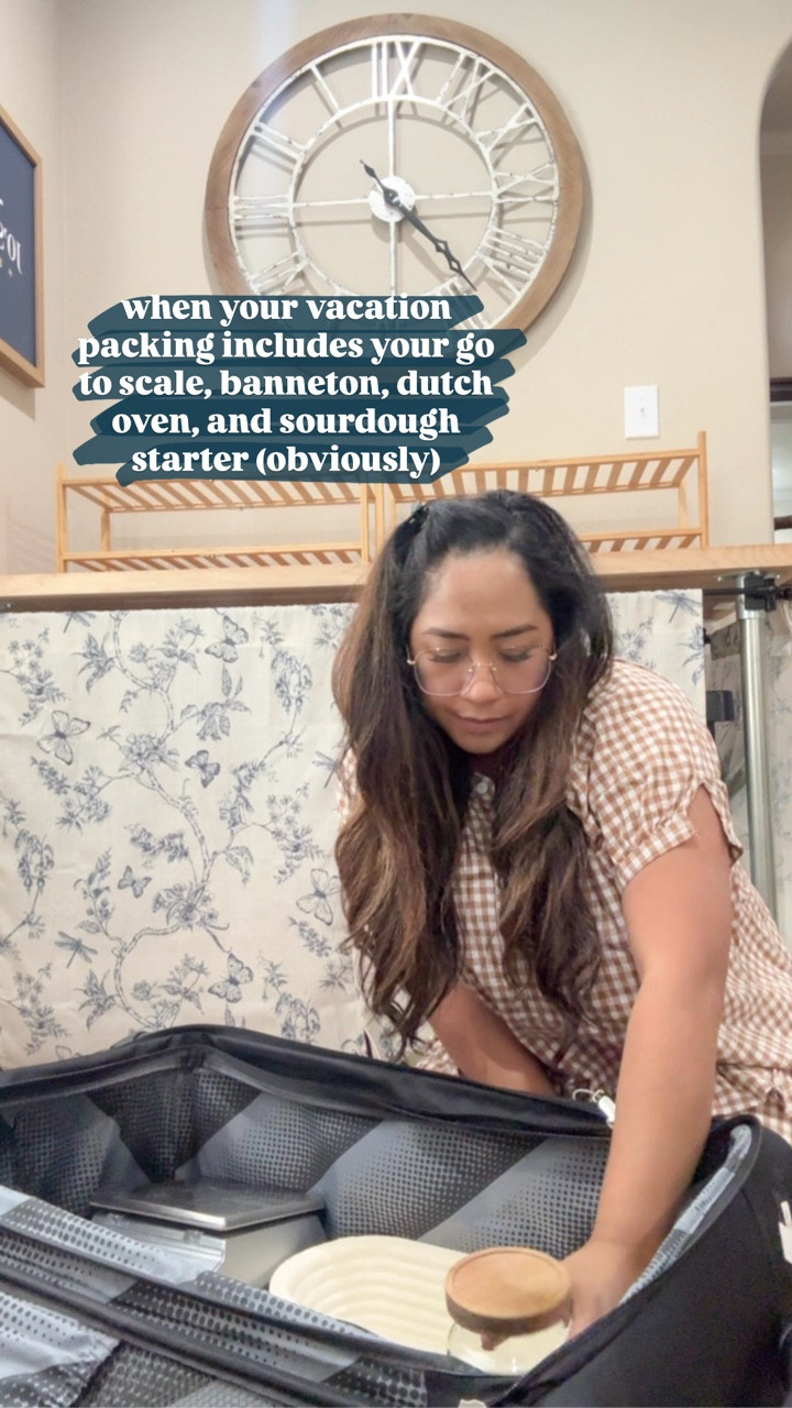 Me: I’m packing light this trip.
Also me: shoves a dutch oven into suitcase like it’s normal

🤣

Have  you ever packed your starter on vacation? Be honest.

#sourdoughhumor #sourdoughpacking #lubbocksourdough #sourdoughobsession #sourdoughbaking