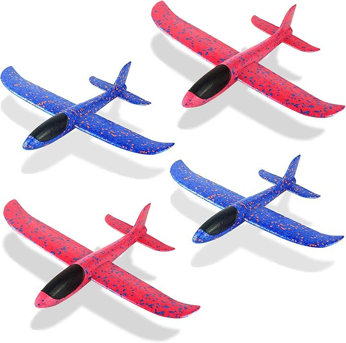 4 Pack Foam Airplane Toys, 12.4" Throwing Foam Plane, 3 Flight Mode Glider Plane, Flying Toy for ... | Amazon (US)