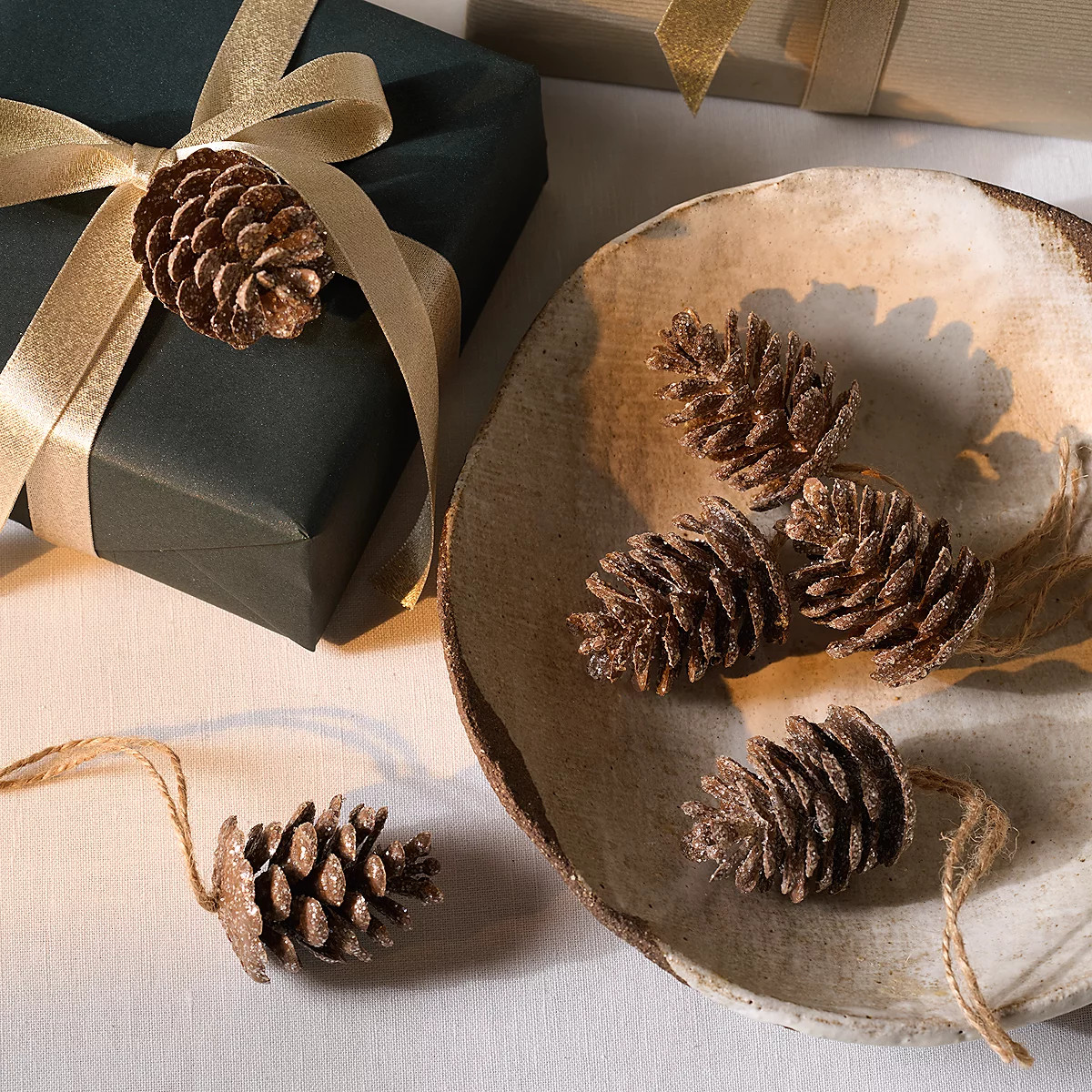 Frosted Pinecone Decorations – Set of 6 | The White Company UK & ROW
