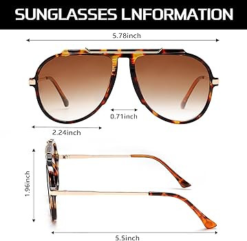 GUVIVI Oversized Aviator Sunglasses for Women Men 2026 70s Retro Gold Metal Sun Glasses Tangle Fr... | Amazon (US)